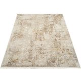 OCI DIE TEPPICHMARKE Teppich »BESTSELLER CAVA«, rechteckig, 8 mm Höhe, Glanz Viskose, mit Fransen, Hoch Tief Struktur, Vintage, Wohnzimmer