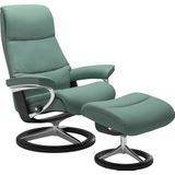 Stressless® Relaxsessel »View«, (Set, Relaxsessel mit Hocker), mit Signature Base, Größe M,Gestell Schwarz