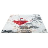 Sansibar Teppich »Keitum 014«, rechteckig, 3 mm Höhe, Flachgewebe, modernes Design, Motiv Martiniglas