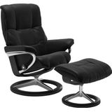 Stressless® Relaxsessel »Mayfair«, (Set, Relaxsessel mit Hocker), mit Hocker, mit Signature Base, Größe S, M & L, Gestell Schwarz