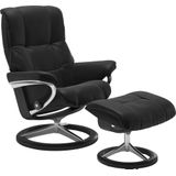 Stressless® Relaxsessel »Mayfair«, (Set, Relaxsessel mit Hocker), mit Hocker, mit Signature Base, Größe S, M & L, Gestell Schwarz