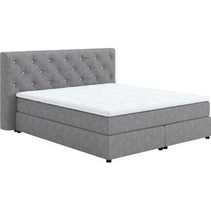 COTTA Boxspringbett »Castle«, mit Strasssteinen im Kopfteil, inkl. Topper