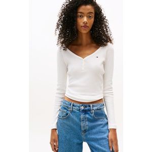 Tommy Jeans Langarmshirt »TJW SLIM HENLEY WAFFLE LS«