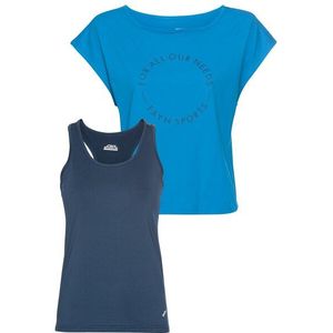 FAYN SPORTS Trainingsshirt »2-tlg. Shirt & Top«, (Spar-Set, 2 tlg.), Top mit Ringerrücken