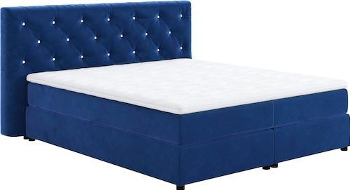 COTTA Boxspringbett »Castle«, mit Strasssteinen im Kopfteil, inkl. Topper