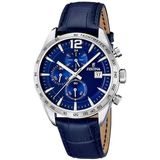 Festina Chronograph, Armbanduhr, Quarzuhr, Herrenuhr, Lederarmband, Stoppfunktion