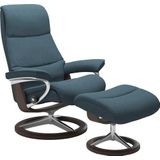 Stressless® Relaxsessel »View«, (Set, Relaxsessel mit Hocker), mit Signature Base, Größe M,Gestell Wenge