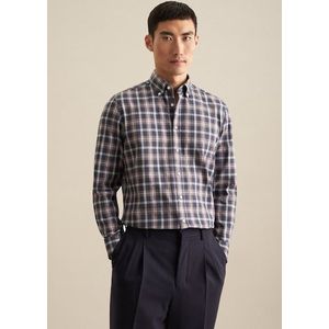 seidensticker Flanellhemd »Slim«, Slim Langarm Button-Down-Kragen Karo