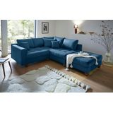 Home affaire Ecksofa »Rice L-Form inkl. Hocker«, (Set, mit Hocker), mit Bonnellfederkern, Hocker & Kissen, Ottomane beidseitig montierbar