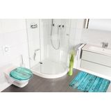 Sanilo Badaccessoire-Set »Lumber«, (Komplett-Set, 3 tlg.), bestehend aus WC-Sitz, Badteppich und Waschbeckenstöpsel