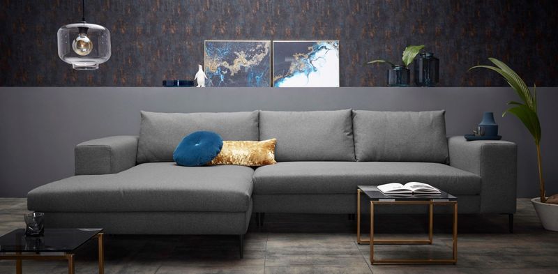 INOSIGN Ecksofa »Aurora, L-Form, mit extra breiter Recamiere, 324 x 170 cm (BxT)«, Designsofa mit tollem Sitzkomfort, extra hohe Metallfüße schwarz