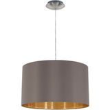 EGLO Pendelleuchte »MASERLO«, 1 flammig, Leuchtmittel E27  ohne Leuchtmittel, Textil Hängeleuchte, cappuccino-gold, Lampenschirm, E27, Ø 38 cm