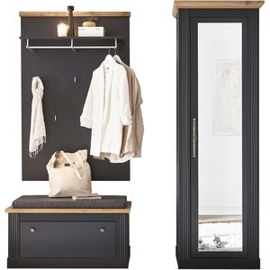 Home affaire Garderoben-Set »WESTMINSTER BESTSELLER!«, (3 St., Schuhbank, Wandpaneel, Garderobenschrank), im romantischen Landhausstil