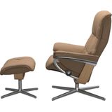 Stressless® Relaxsessel »Mayfair«, (Set, Relaxsessel mit Hocker), mit Hocker, mit Cross Base, Größe S, M & L, Holzakzent Eiche