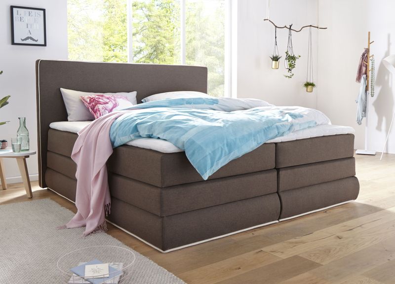 COLLECTION AB Boxspringbett »Ninoni«, inkl. Bettkasten, Topper und wahlweise mit LED-Beleuchtung, Liegefläche 180 x 200 cm