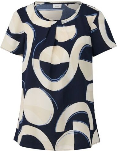 s.Oliver BLACK LABEL Kurzarmbluse, mit All-Over Print