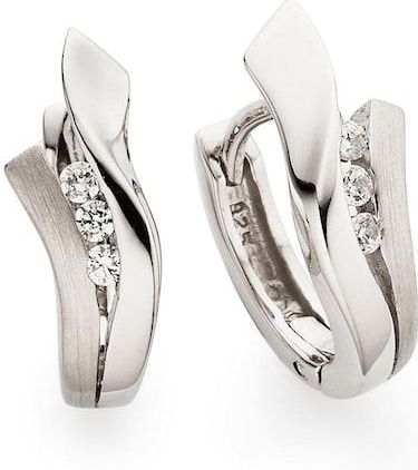 Bruno Banani Paar Creolen »Schmuck Geschenk Silber 925 Ohrschmuck Ohrringe«, mit Zirkonia (synth.)