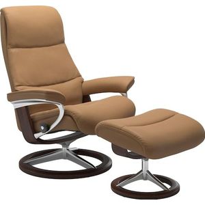 Stressless® Relaxsessel »View«, (Set, Relaxsessel mit Hocker), mit Signature Base, Größe L,Gestell Braun
