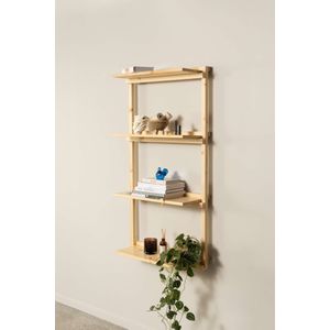 Karup Design Wandregal »Groove Shelving Narrow, Wandregal, Aufbewahrung, Deko, Platzsparend«, (B/H/T ca: 66x25,5x127cm), inkl. 4 Abnehmbare Regalböden aus FSC®-zertifiziertem Massivholz