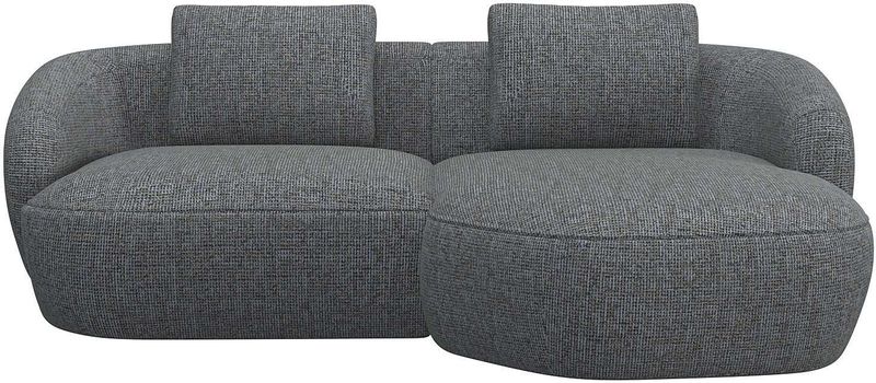 FLEXLUX Wohnlandschaft »Torino, rund, L-Form, Sofa-Ecke mit Recamiere, Longchair-Sofa«, Modernes, organisches Sofa-Design, Kaltschaum, Wellenunterfederung