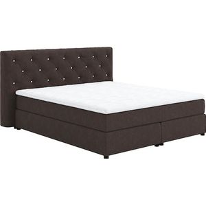 COTTA Boxspringbett »Castle«, mit Strasssteinen im Kopfteil, inkl. Topper
