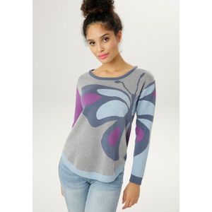Aniston SELECTED Strickpullover, mit eingestricktem Schmetterlingsmotiv