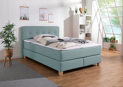 Home affaire Boxspringbett »Fargo«, inkl. Topper, in 3 Matratzenarten, in Samt- oder Strukturstoff