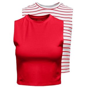 ONLY Crop-Top »ONLCHOICE S/L 2-PACK TOP BOX JRS«, (Packung, 2 tlg.)