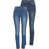 Arizona Jeansjeggings, (Packung, 2er-Pack), enge Passform, Röhrenjeans, Used-Look-Waschung, hohe Leibhöhe