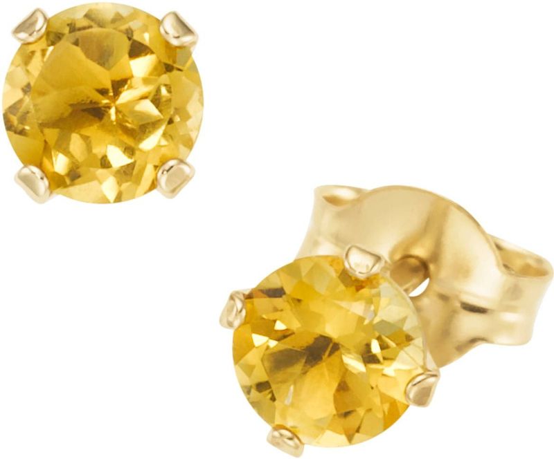 Firetti Paar Ohrstecker »Schmuck Geschenk Gold 375 Ohrschmuck Ohrringe Edelstein Krappenfassung«, mit Blautopas, Citrin oder Peridot