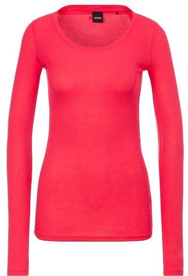 BOSS ORANGE Langarmshirt »C_Elayer«, mit tiefem Ausschnitt