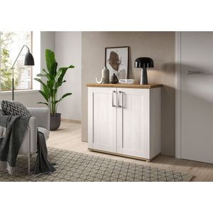 Home affaire Kommode »COSENZA, TOPSELLER!, Breite 95 cm, 2 Türen, 2 Einlegeböden, 3 Fächer«, in Landhausoptik, Anrichte, Schrank, Sideboard
