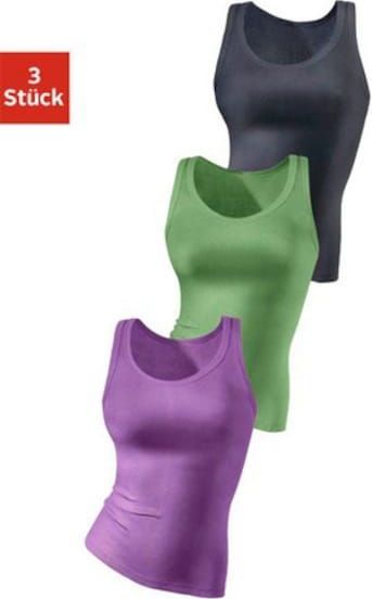 H.I.S Tanktop »ohne Seitennähte«, (3er-Pack), aus weicher Rippqualität aus Baumwolle