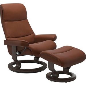 Stressless® Relaxsessel »View«, (Set, Relaxsessel mit Hocker), mit Classic Base, Größe M,Gestell Wenge