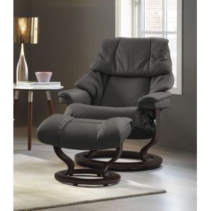 Stressless® Relaxsessel »Reno«, (Set, Relaxsessel mit Hocker), mit Hocker, mit Classic Base, Größe S, M & L, Gestell Braun