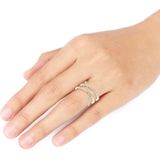 Elli Fingerring »Verschlungen Kristalle 925 Silber«