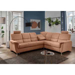 Home affaire Ecksofa »Pisa L-Form, mit Schlaffunktion, Stauraum, 2x höhenverstellbare«, Kopfstützen und Relaxfunktion im Eckelement