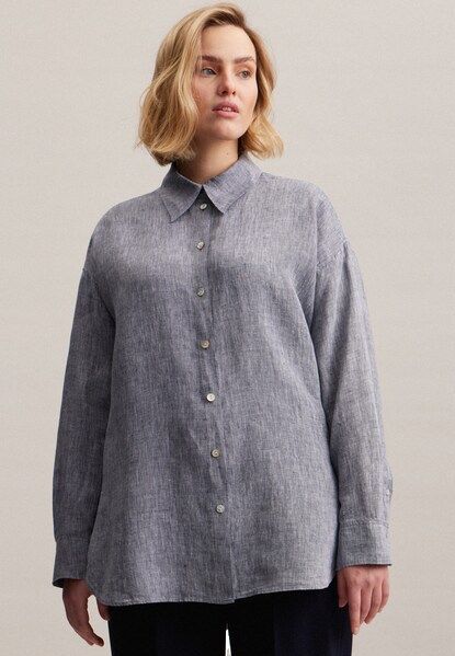 seidensticker Longbluse »Schwarze Rose«, Langarm Kragen Garnfärber