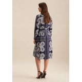 seidensticker Sommerkleid »Schwarze Rose«, Langarm Kragen Tuchprint