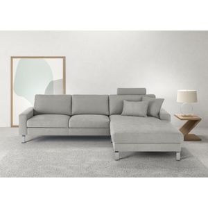 3C Candy Ecksofa »Lecce, wahlweise PUR-Schaumstoff oder Tonnentaschenfederkern«, Bett im 2,5-Sitzer, teilmotorische Schlaffunktion im Longchair, L-Form
