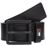 Tommy Jeans Ledergürtel »TJM ELEVATED FLAG LEATHER 3.5«, Größenverstellbar, Markenlogoemblem aus Metall