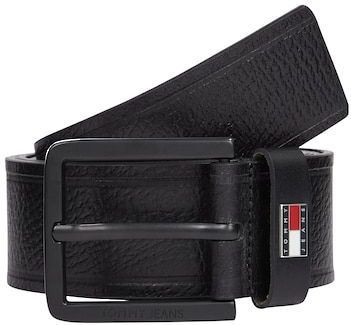 Tommy Jeans Ledergürtel »TJM ELEVATED FLAG LEATHER 3.5«, Größenverstellbar, Markenlogoemblem aus Metall