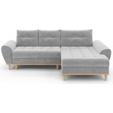 Home affaire Ecksofa »Ahrdorf mit Bettfunktion und Bettkasten, Maße: B/H/T 268/86/175 cm«, L-Form mit 3 Rückenkissen und moderne gerundete Armlehnen