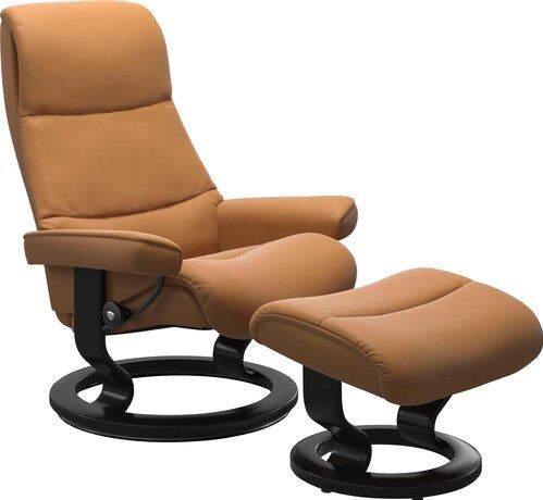 Stressless® Relaxsessel »View«, (Set, Relaxsessel mit Hocker), mit Classic Base, Größe L,Gestell Schwarz