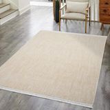 Carpet City Teppich »CLASICO 0052«, rechteckig, 11 mm Höhe, Läufer, Kurzflor, Hochtief-Muster, Boho, Fransen, Wohnzimmer