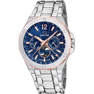 Jaguar Multifunktionsuhr »Diplomatic Moonphase«, Quarzuhr,Armbanduhr,Herrenuhr,Swiss Made,Edelstahlarmband,Mondphase