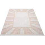 Carpet City Teppich »CLASICO 9152«, rechteckig, 11 mm Höhe, Läufer, Kurzflor, Hochtief-Muster, Boho, Fransen, Wohnzimmer