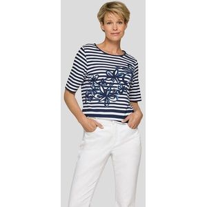 Rabe Rundhalsshirt, im Streifen-Design und mit floralem Muster