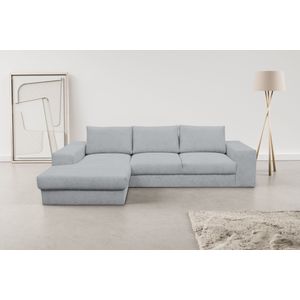 WERK2 Ecksofa »Rozzana Design Ecksofa mit hohem Komfort, zeitlos & elegant, L-Form,«, in kuschelweichen Trendstoffen Cord und Breitcord, Breite 280cm