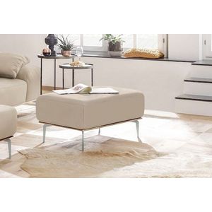 W.SCHILLIG Polsterhocker »run«, mit elegantem Holzsockel, Füße in Chrom glänzend, Breite 75 cm